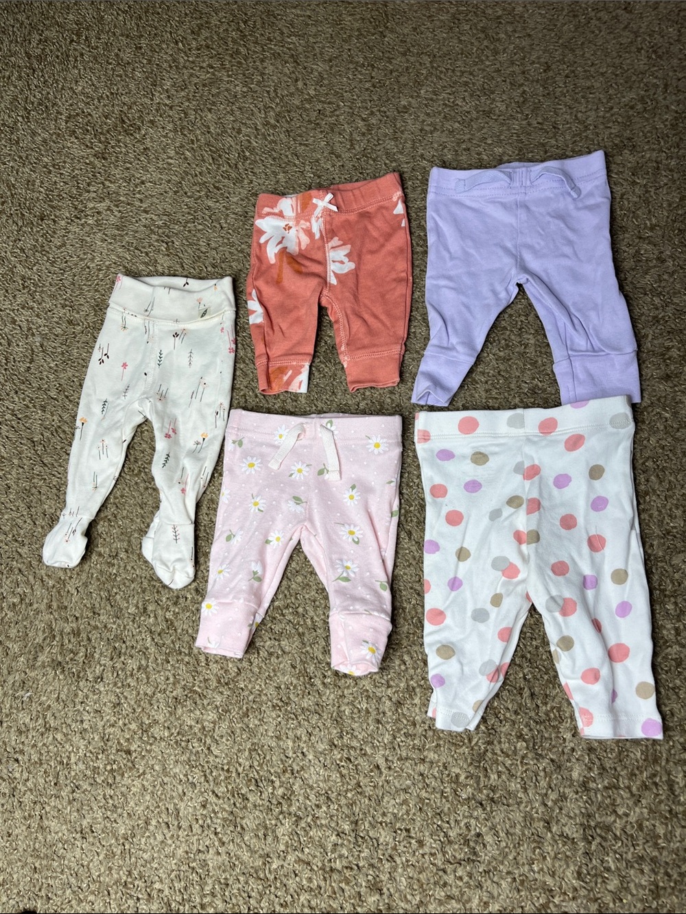 Baby Girl Mixed Pattern Legging Bundle - Floral, Polka Dot, Solid